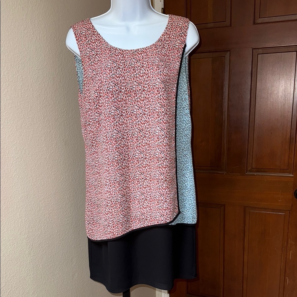 BCBGMaxAzria Haley Colorblock Apron Sleeveless Shift Dress Women’s size 6